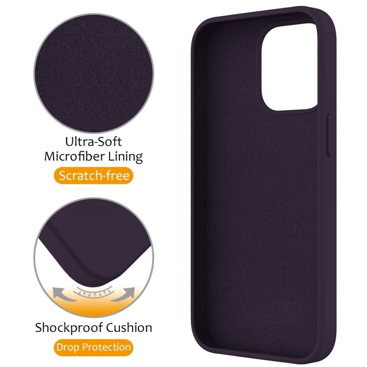 For iPhone 16 Pro Liquid Silicone MagSafe Magnetic Phone Case with Ring Holder(Purple) - iPhone 16 Pro Cases by buy2fix | Online Shopping UK | buy2fix