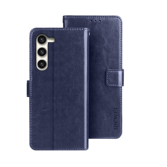 For Samsung Galaxy S24 5G idewei Crazy Horse Texture Leather Phone Case(Blue) - Galaxy S24 5G Cases by idewei | Online Shopping UK | buy2fix