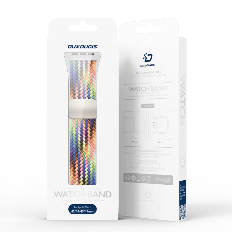 For Apple Watch Series 5 44mm DUX DUCIS Mixture Pro Series Magnetic Buckle Nylon Braid Watch Band(New Rainbow) - Watch Bands by DUX DUCIS | Online Shopping UK | buy2fix