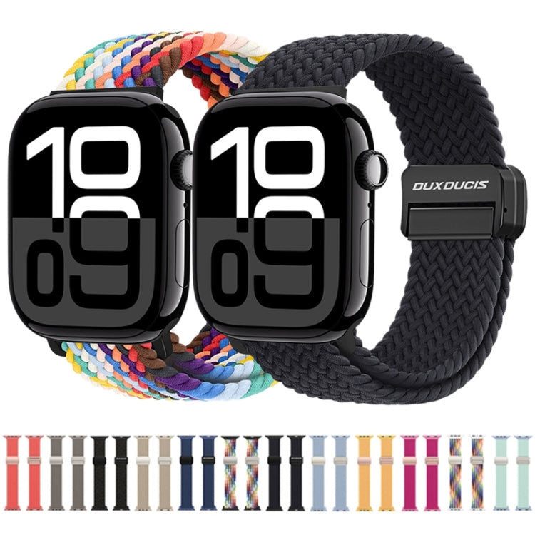 For Apple Watch Series 7 41mm DUX DUCIS Mixture Pro Series Magnetic Buckle Nylon Braid Watch Band(New Rainbow) - Watch Bands by DUX DUCIS | Online Shopping UK | buy2fix