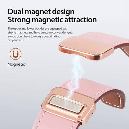 For Apple Watch Ultra 2 49mm DUX DUCIS YA Series Magnetic Buckle Genuine Leather Watch Band(Pink) - Watch Bands by DUX DUCIS | Online Shopping UK | buy2fix