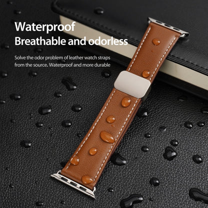 For Apple Watch Series 2 38mm DUX DUCIS YA Series Magnetic Buckle Genuine Leather Watch Band(Brown) - Watch Bands by DUX DUCIS | Online Shopping UK | buy2fix