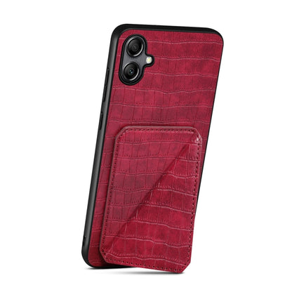 For Samsung Galaxy S24 5G Denior Imitation Crocodile Leather Back Phone Case with Holder(Rose Red) - Galaxy S24 5G Cases by Denior | Online Shopping UK | buy2fix