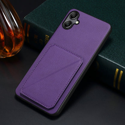 For Samsung Galaxy A20 / A30 Denior Imitation Calf Leather Back Phone Case with Holder(Purple) - Galaxy Phone Cases by Denior | Online Shopping UK | buy2fix