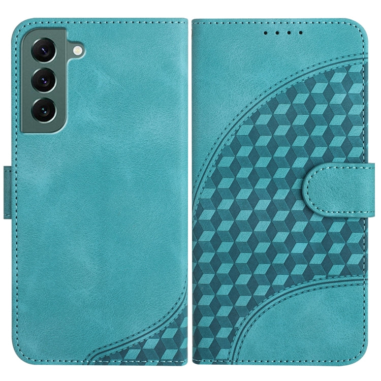 For Samsung Galaxy S22+ 5G YX0060 Elephant Head Embossed Phone Leather Case with Lanyard(Light Blue) - Galaxy S22+ 5G Cases by buy2fix | Online Shopping UK | buy2fix