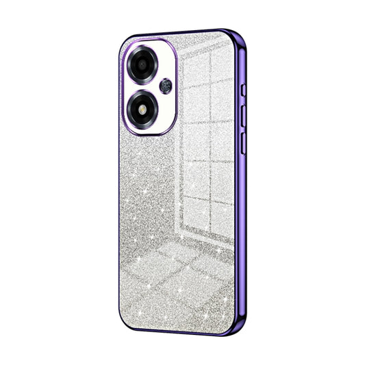 For OPPO A2m Gradient Glitter Powder Electroplated Phone Case(Purple) - OPPO Cases by buy2fix | Online Shopping UK | buy2fix