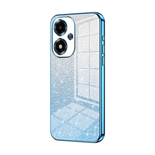 For OPPO A2m Gradient Glitter Powder Electroplated Phone Case(Blue) - OPPO Cases by buy2fix | Online Shopping UK | buy2fix