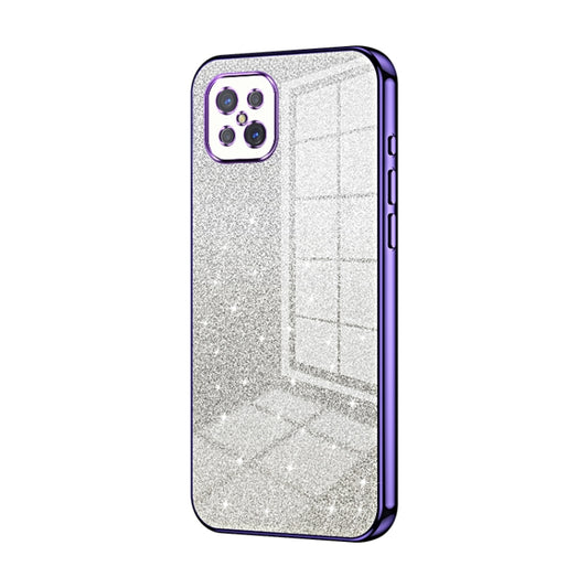 For OPPO A92s / Reno4 Z 5G Gradient Glitter Powder Electroplated Phone Case(Purple) - OPPO Cases by buy2fix | Online Shopping UK | buy2fix