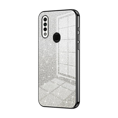 For OPPO A8 / A31 2020 Gradient Glitter Powder Electroplated Phone Case(Black) - OPPO Cases by buy2fix | Online Shopping UK | buy2fix
