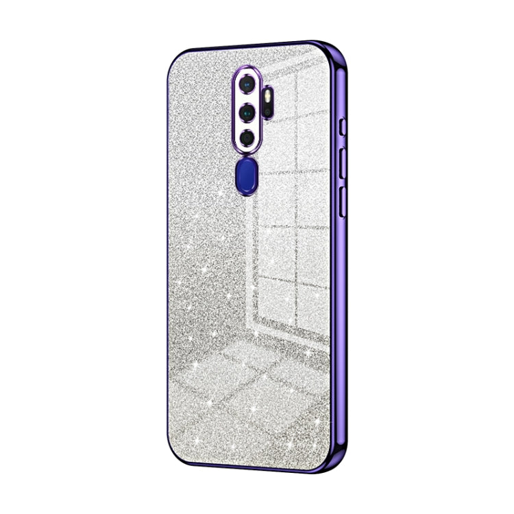 For OPPO A11x / A9 2020 Gradient Glitter Powder Electroplated Phone Case(Purple) - OPPO Cases by buy2fix | Online Shopping UK | buy2fix