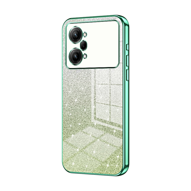 For OPPO K10 Pro Gradient Glitter Powder Electroplated Phone Case(Green) - OPPO Cases by buy2fix | Online Shopping UK | buy2fix