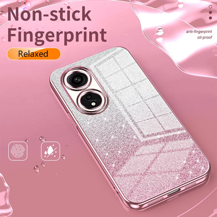 For OPPO K9 Gradient Glitter Powder Electroplated Phone Case(Pink) - OPPO Cases by buy2fix | Online Shopping UK | buy2fix