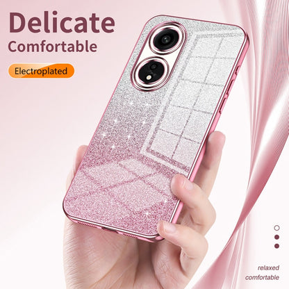 For OPPO Reno9 Pro+ Gradient Glitter Powder Electroplated Phone Case(Silver) - OPPO Cases by buy2fix | Online Shopping UK | buy2fix