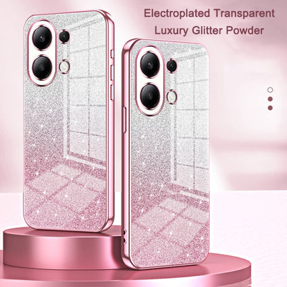 For Xiaomi Redmi Note 9 5G / Note 9T Gradient Glitter Powder Electroplated Phone Case(Pink) - Xiaomi Cases by buy2fix | Online Shopping UK | buy2fix