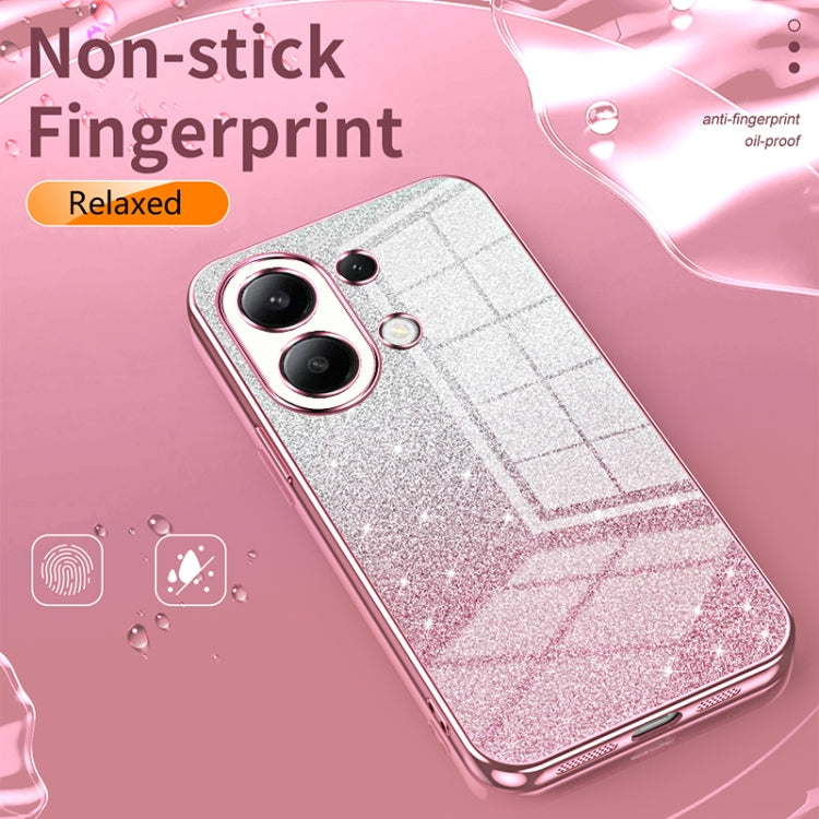 For Xiaomi Redmi Note 9 5G / Note 9T Gradient Glitter Powder Electroplated Phone Case(Silver) - Xiaomi Cases by buy2fix | Online Shopping UK | buy2fix