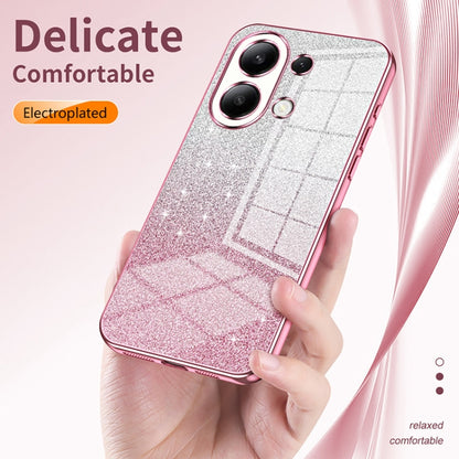 For Xiaomi Redmi Note 9 4G Gradient Glitter Powder Electroplated Phone Case(Silver) - Xiaomi Cases by buy2fix | Online Shopping UK | buy2fix