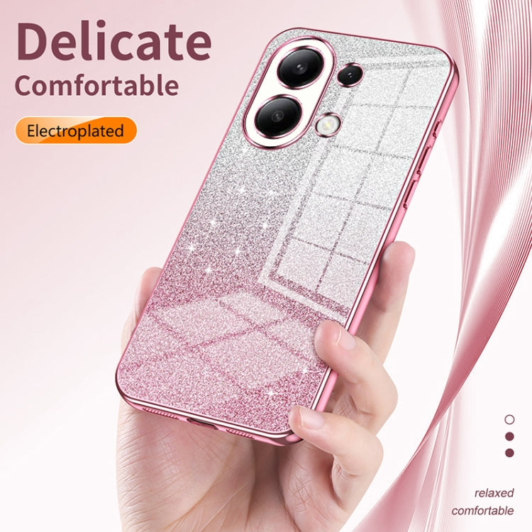 For Xiaomi Redmi Note 13 Pro+ Gradient Glitter Powder Electroplated Phone Case(Pink) - Note 13 Pro+ Cases by buy2fix | Online Shopping UK | buy2fix