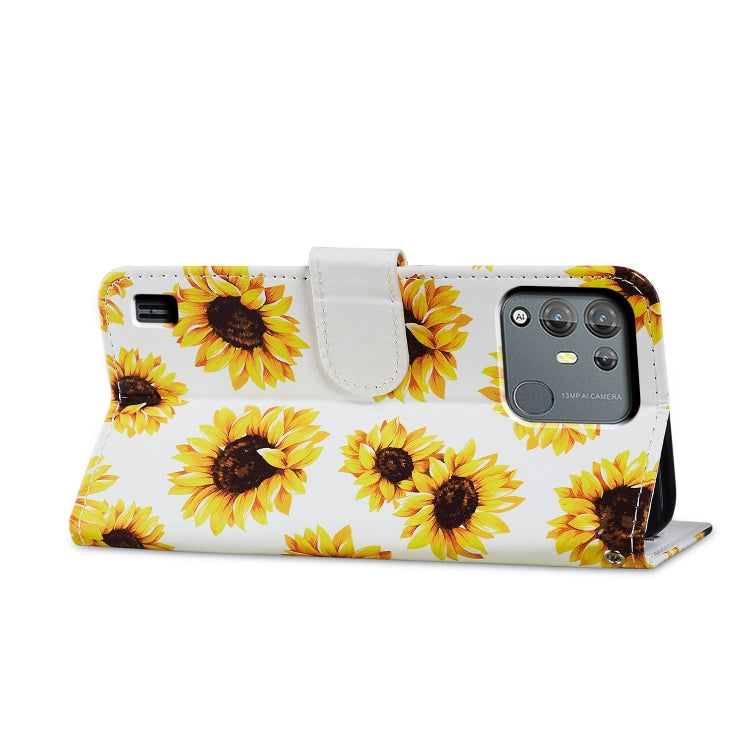 For Blackview A55 Pro Painted Pattern Horizontal Flip Leather Phone Case(Sunflower) - More Brand by buy2fix | Online Shopping UK | buy2fix