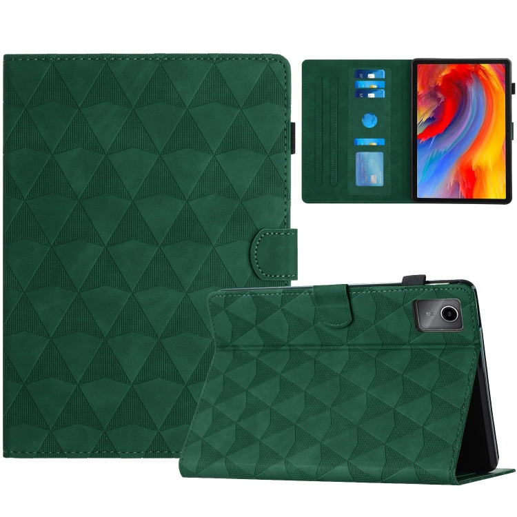 For Lenovo Tab M11/Xiaoxin Pad 11 2024 Diamond Texture Embossed Leather Smart Tablet Case(Green) - Lenovo by buy2fix | Online Shopping UK | buy2fix