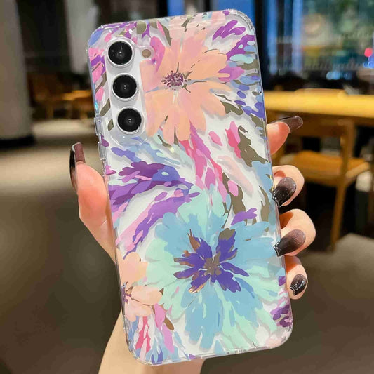 For Samsung Galaxy S22+ 5G Electroplated Symphony Phone Case(Watercolor Flower) - Galaxy S22+ 5G Cases by buy2fix | Online Shopping UK | buy2fix