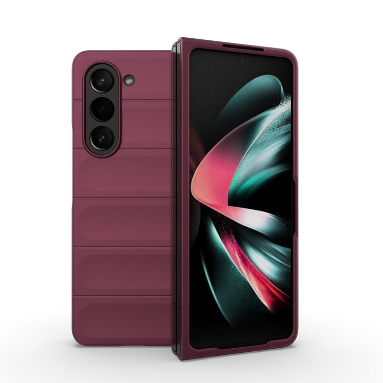 For Samsung Galaxy Z Fold5 5G Magic Shield Fold PC Shockproof Phone Case(Wine Red) - Galaxy Z Fold5 Cases by buy2fix | Online Shopping UK | buy2fix