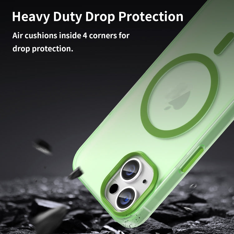 For iPhone 16 Plus MagSafe Frosted Translucent TPU + PC Full Coverage Phone Case(Green) - iPhone 16 Plus Cases by buy2fix | Online Shopping UK | buy2fix