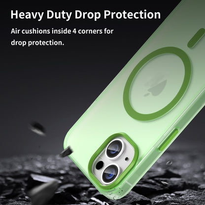 For iPhone 16 Plus MagSafe Frosted Translucent TPU + PC Full Coverage Phone Case(Green) - iPhone 16 Plus Cases by buy2fix | Online Shopping UK | buy2fix