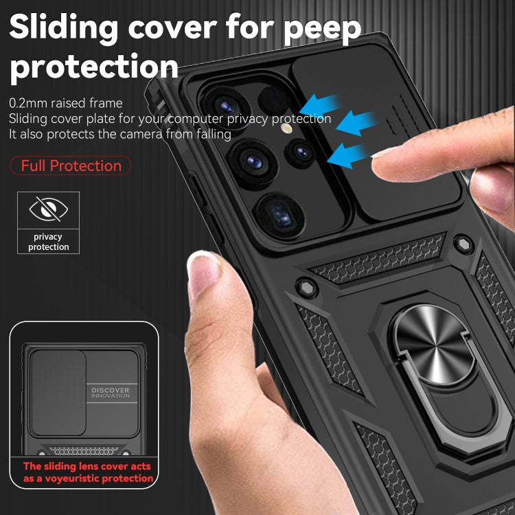 For Samsung Galaxy S24 Ultra 5G Sliding Camshield Holder Phone Case(Black) - Galaxy S24 Ultra 5G Cases by buy2fix | Online Shopping UK | buy2fix