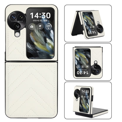 For OPPO Find N3 Flip V-shaped Folding Phone Case(White) - Find N3 Flip Cases by buy2fix | Online Shopping UK | buy2fix