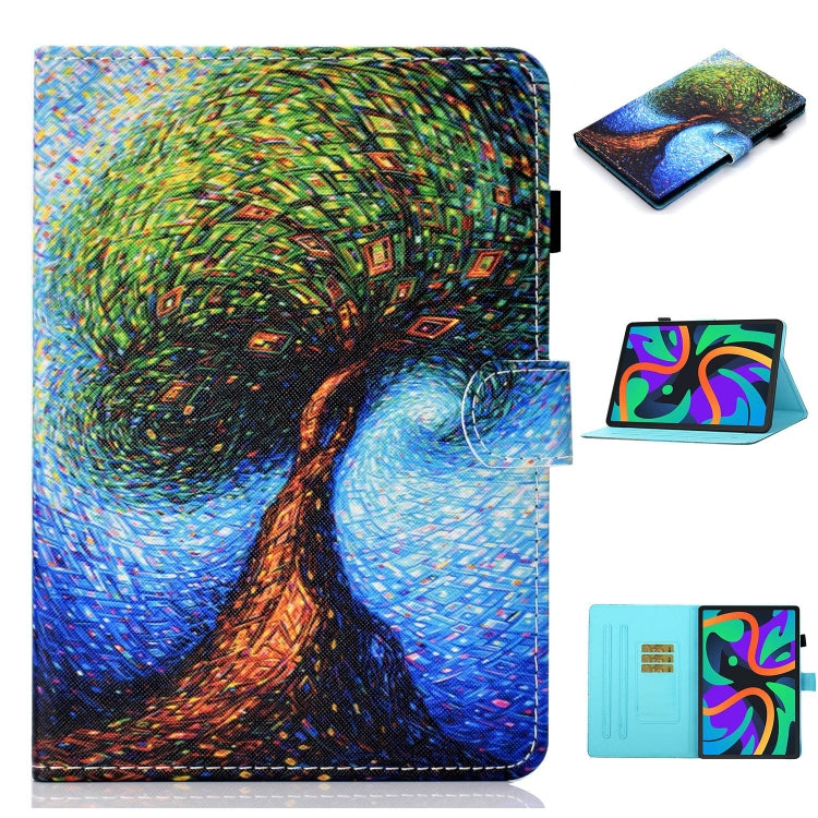 For Lenovo Tab M11/ Xiaoxin Pad 11 2024 Coloured Drawing Stitching Smart Leather Tablet Case(Abstract Tree) - Lenovo by buy2fix | Online Shopping UK | buy2fix