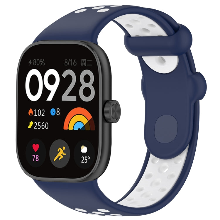 For Redmi Watch 4 Two Color Silicone Sports Watch Band(Midnight Blue White) - Watch Bands by buy2fix | Online Shopping UK | buy2fix