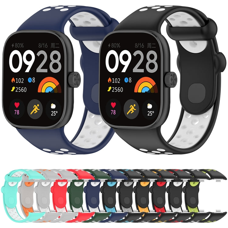 For Redmi Watch 4 Two Color Silicone Sports Watch Band(Grey Orange) - Watch Bands by buy2fix | Online Shopping UK | buy2fix