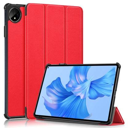 For Huawei MatePad Pro 11 2024 / 2022 Custer Pure Color 3-Fold Smart Leather Tablet Case(Red) - Huawei by buy2fix | Online Shopping UK | buy2fix