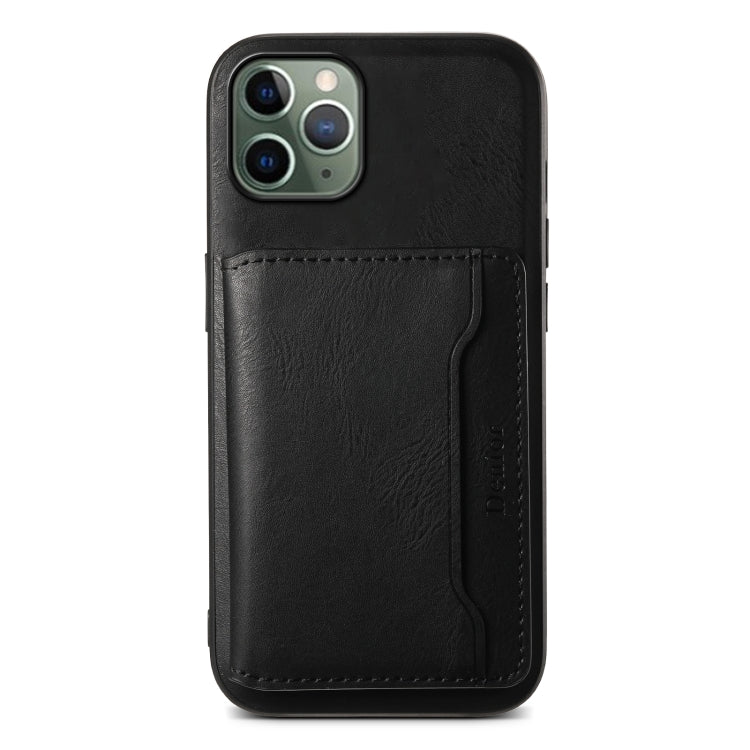 For iPhone 11 Pro Denior Cowhide Texture Leather MagSafe Detachable Wallet Phone Case(Black) - iPhone 11 Pro Cases by Denior | Online Shopping UK | buy2fix