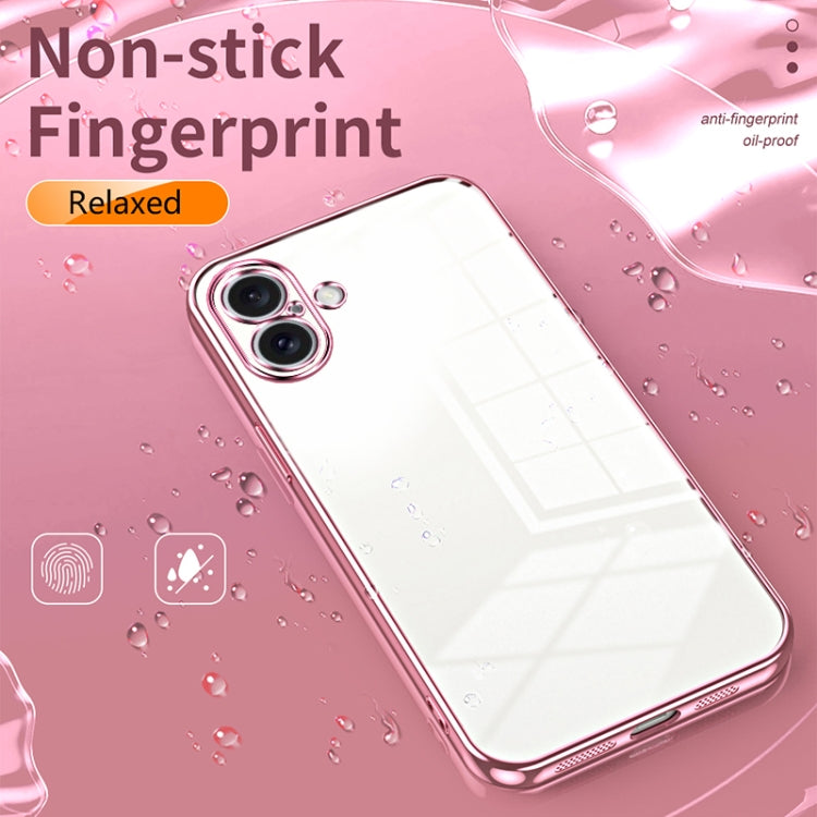 For iPhone 16 Plus Transparent Plating Fine Hole Phone Case(Gold) - iPhone 16 Plus Cases by buy2fix | Online Shopping UK | buy2fix