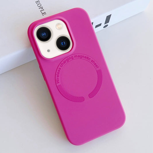 For iPhone 14 Plus MagSafe Magnetic Liquid Silicone Phone Case(Rose Red) - iPhone 14 Plus Cases by buy2fix | Online Shopping UK | buy2fix