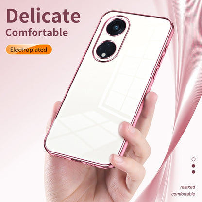 For OPPO Reno8 T 5G Transparent Plating Fine Hole Phone Case(Transparent) - OPPO Cases by buy2fix | Online Shopping UK | buy2fix