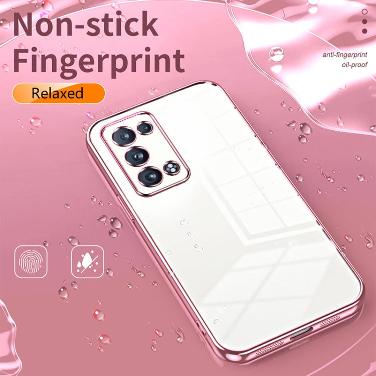 For OPPO Reno6 Pro+ Transparent Plating Fine Hole Phone Case(Green) - OPPO Cases by buy2fix | Online Shopping UK | buy2fix