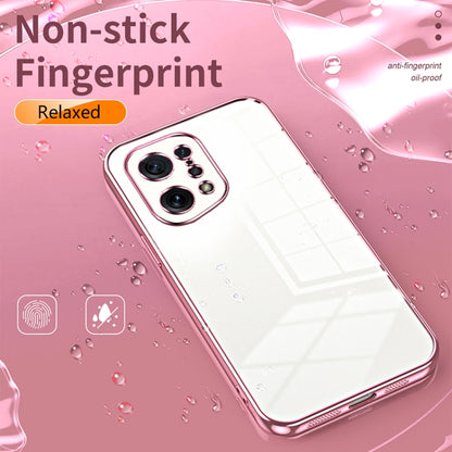 For OPPO Find X5 Transparent Plating Fine Hole Phone Case(Transparent) - OPPO Cases by buy2fix | Online Shopping UK | buy2fix