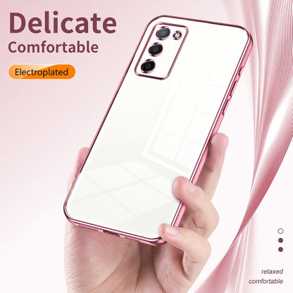 For OPPO A55 5G / A56 / A53s 5G Transparent Plating Fine Hole Phone Case(Transparent) - OPPO Cases by buy2fix | Online Shopping UK | buy2fix