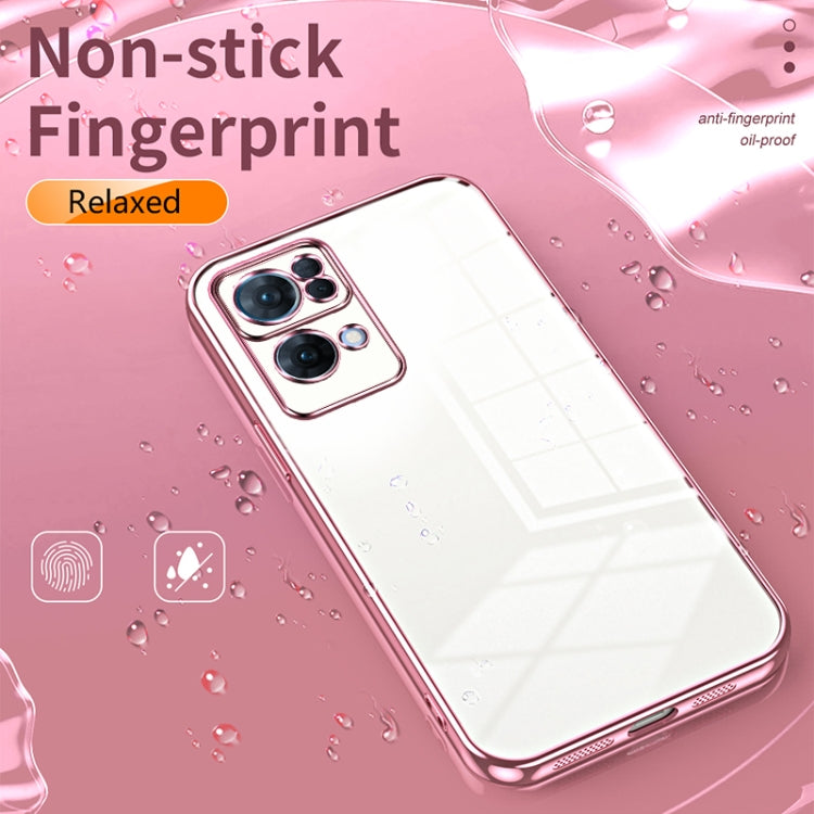 For OPPO Reno7 Pro Transparent Plating Fine Hole Phone Case(Transparent) - OPPO Cases by buy2fix | Online Shopping UK | buy2fix