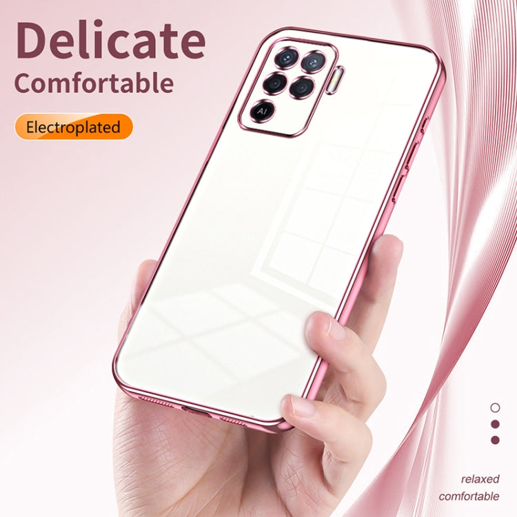 For OPPO A94 4G Transparent Plating Fine Hole Phone Case(Transparent) - OPPO Cases by buy2fix | Online Shopping UK | buy2fix