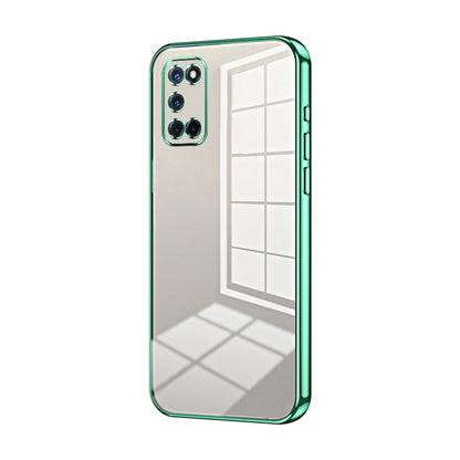 For OPPO A52 / A72 / A92 Transparent Plating Fine Hole Phone Case(Green) - OPPO Cases by buy2fix | Online Shopping UK | buy2fix
