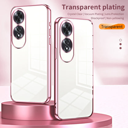 For OPPO A60 Transparent Plating Fine Hole Phone Case(Purple) - OPPO Cases by buy2fix | Online Shopping UK | buy2fix