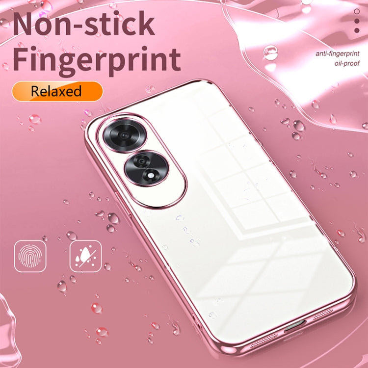 For OPPO A60 Transparent Plating Fine Hole Phone Case(Purple) - OPPO Cases by buy2fix | Online Shopping UK | buy2fix