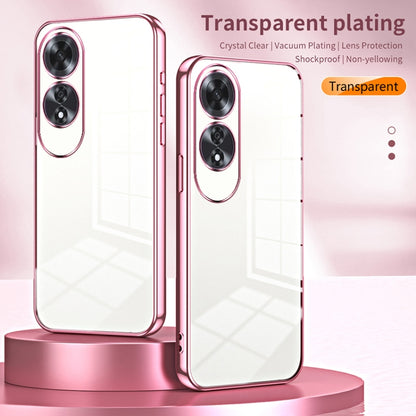 For OPPO A60 Transparent Plating Fine Hole Phone Case(Silver) - OPPO Cases by buy2fix | Online Shopping UK | buy2fix