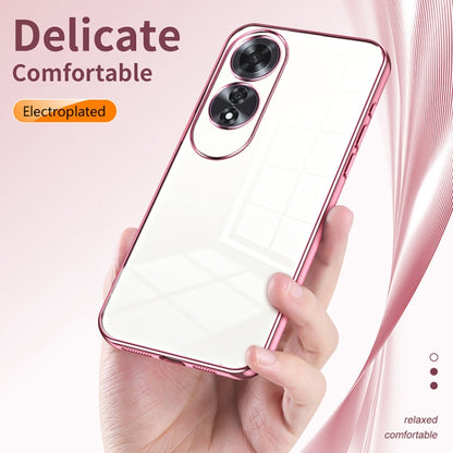 For OPPO A60 Transparent Plating Fine Hole Phone Case(Black) - OPPO Cases by buy2fix | Online Shopping UK | buy2fix