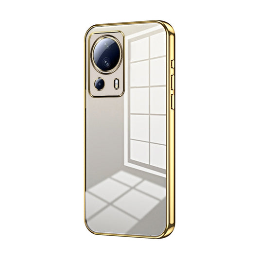 For Xiaomi Civi 2 / 13 Lite Transparent Plating Fine Hole Phone Case(Gold) - 13 Lite Cases by buy2fix | Online Shopping UK | buy2fix