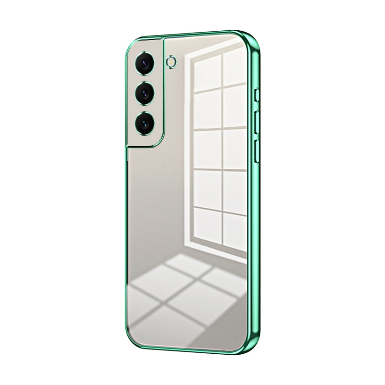 For Samsung Galaxy S22 5G Transparent Plating Fine Hole Phone Case(Green) - Galaxy S22 5G Cases by buy2fix | Online Shopping UK | buy2fix