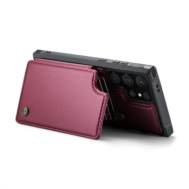 For Samsung Galaxy S24 Ultra 5G CaseMe C22 PC+TPU Business Style RFID Anti-theft Leather Phone Case(Wine Red) - Galaxy S24 Ultra 5G Cases by CaseMe | Online Shopping UK | buy2fix